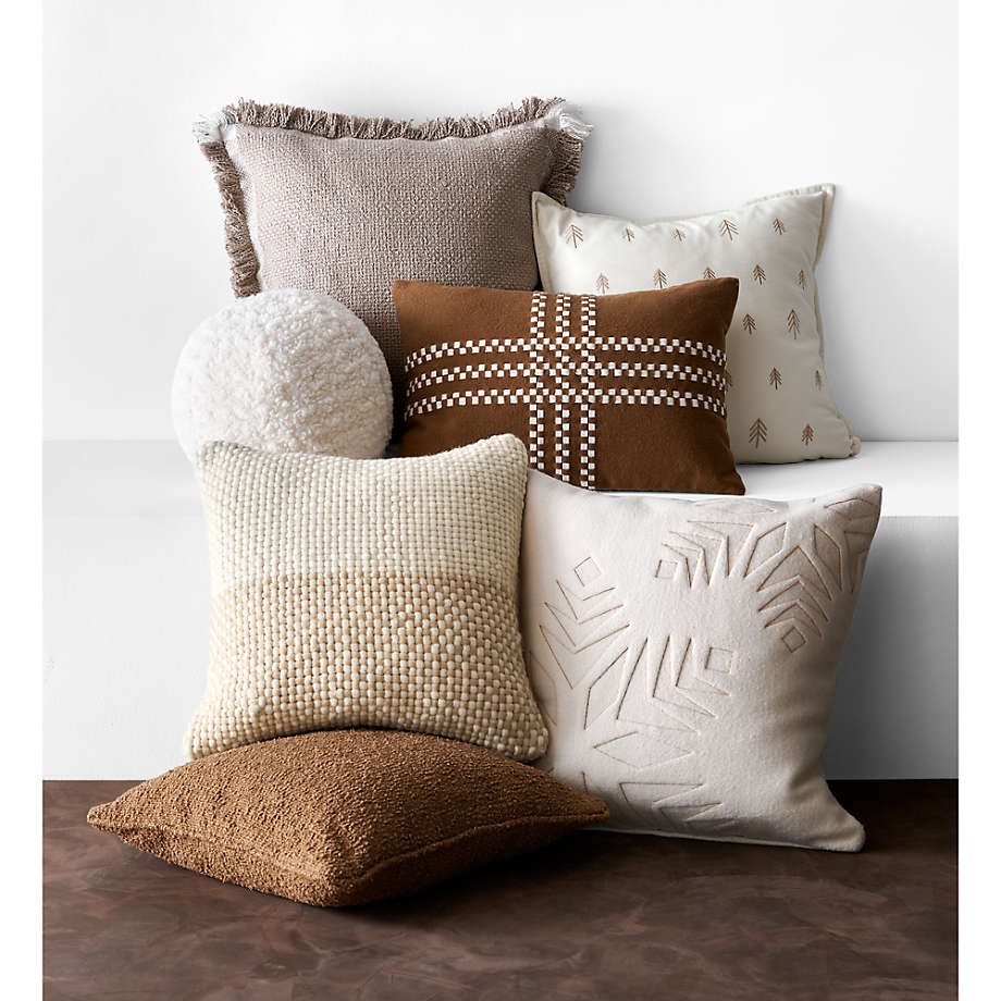 Camel Brown Felted Wool Plaid 22